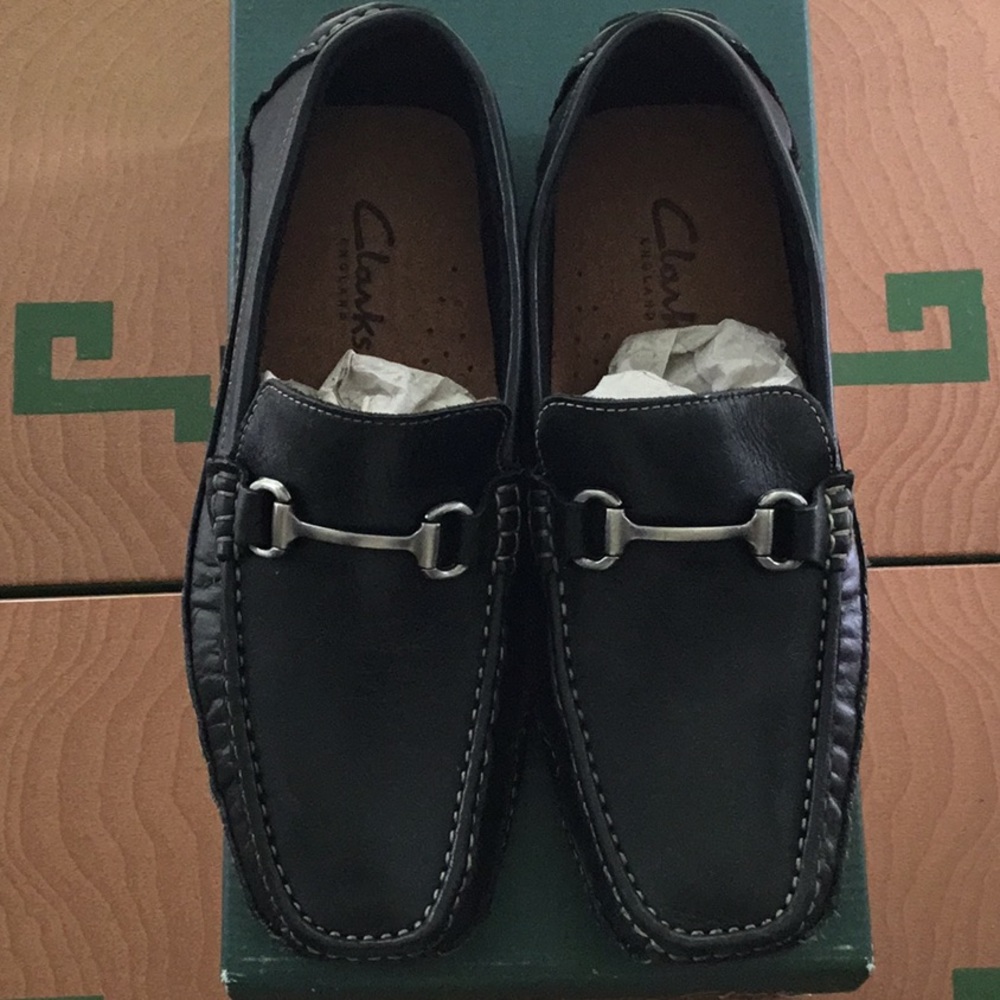 Men’s Clark’s Driving Moccasins Black Sz 7 1/2 M